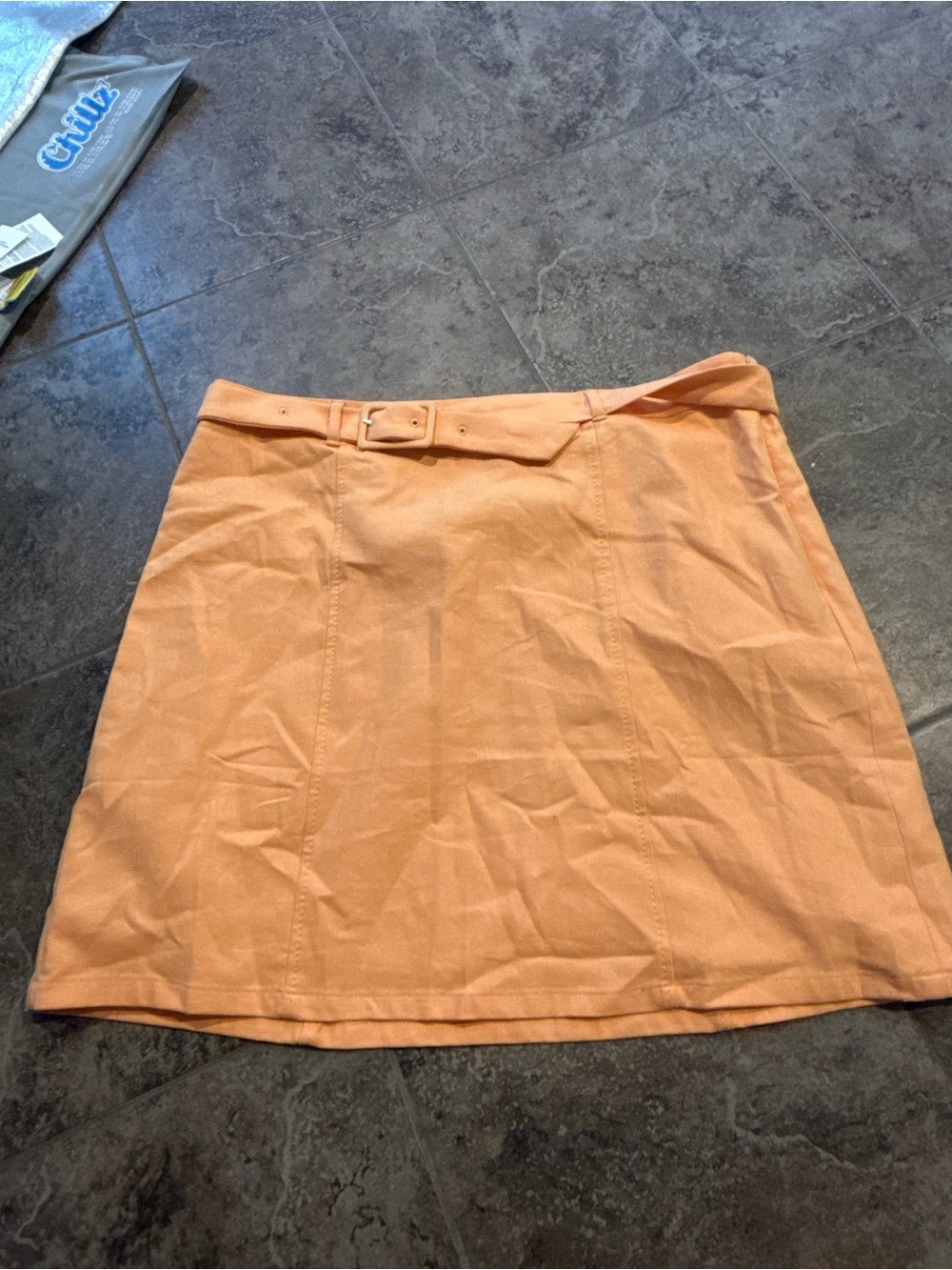 🥦Women’s Belted A-Line Skirt in Peach Orange
